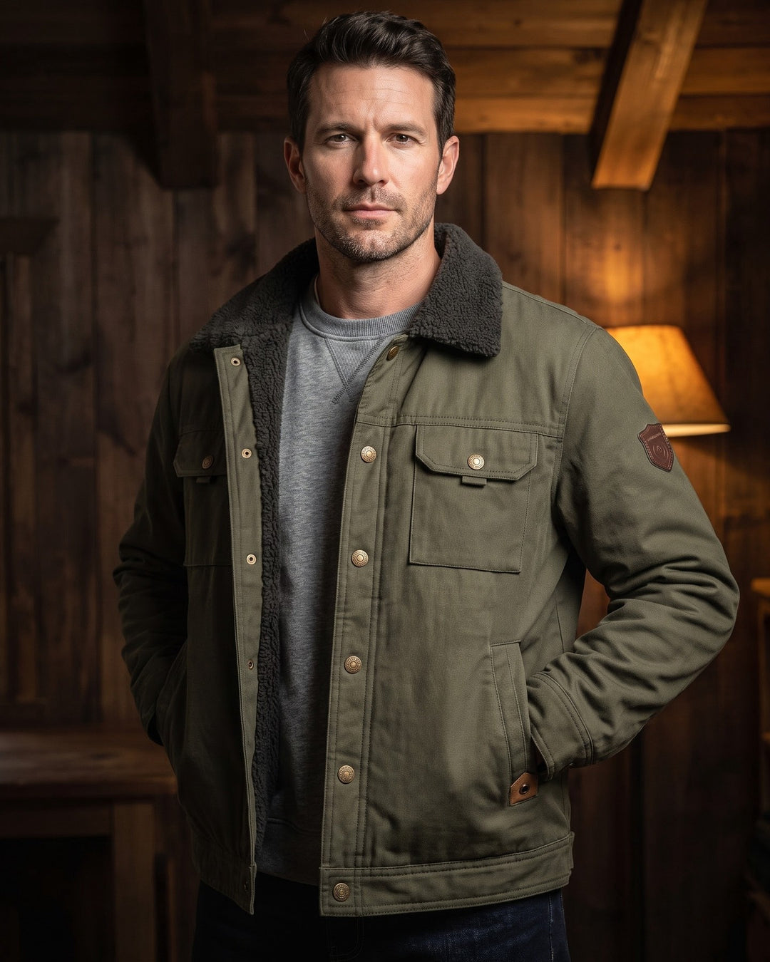 Ermanno Sherpa-Lined Canvas Jacket