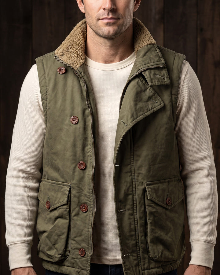 Lorenzo Cotton Sherpa-Lined Vest