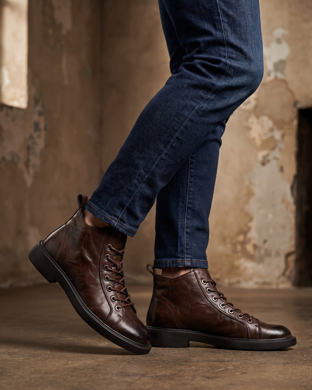 Rocco Faux Leather Ankle Boots