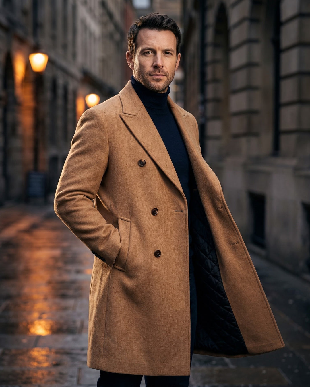 Alessandro Wool Double-Breasted Overcoat