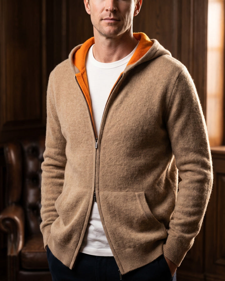Vincenzo Reversible Cashmere Zip Hoodie
