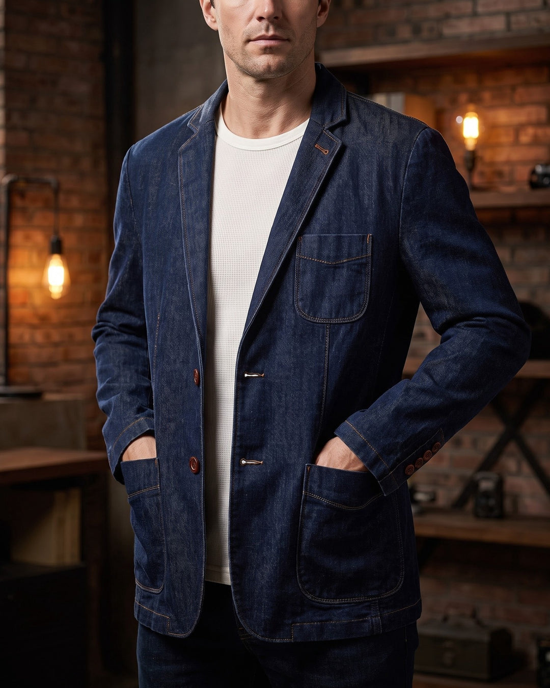Lino Denim Blazer