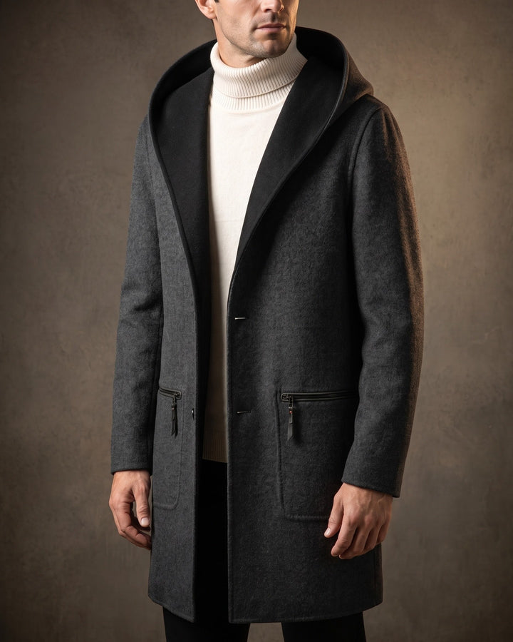 Edoardo Reversible Wool Hooded Coat