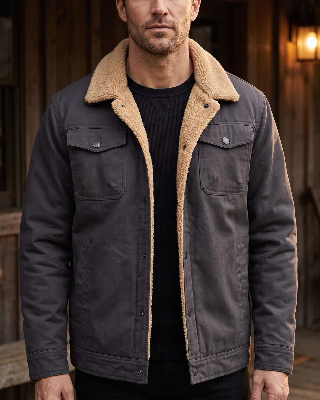 Silvio Cotton Sherpa-Lined Jacket
