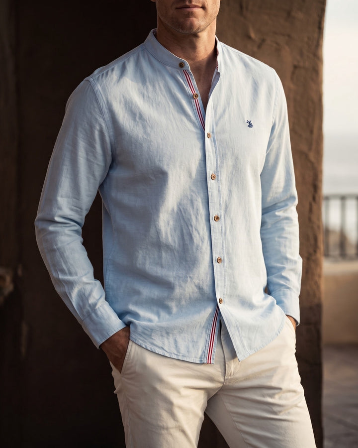 Ramiro Cotton Mandarin Collar Shirt