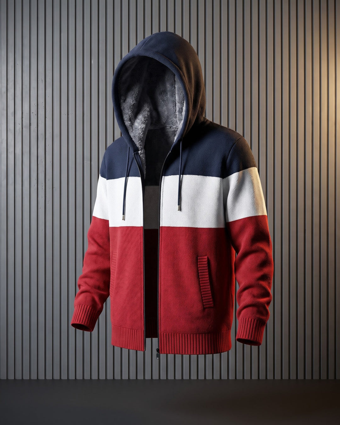 Ricardo Fleece-Lined Hooded Knit Cardigan