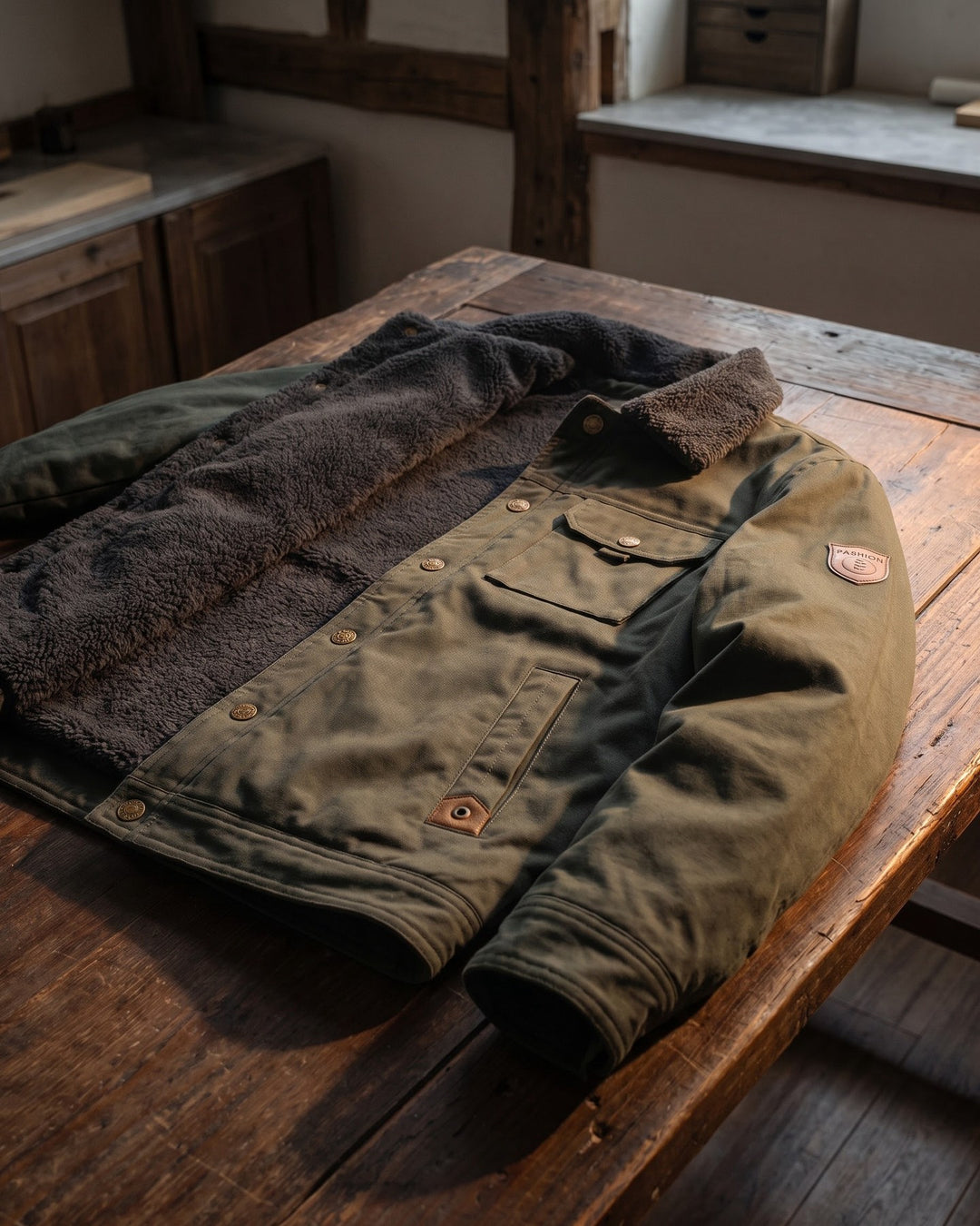 Ermanno Sherpa-Lined Canvas Jacket