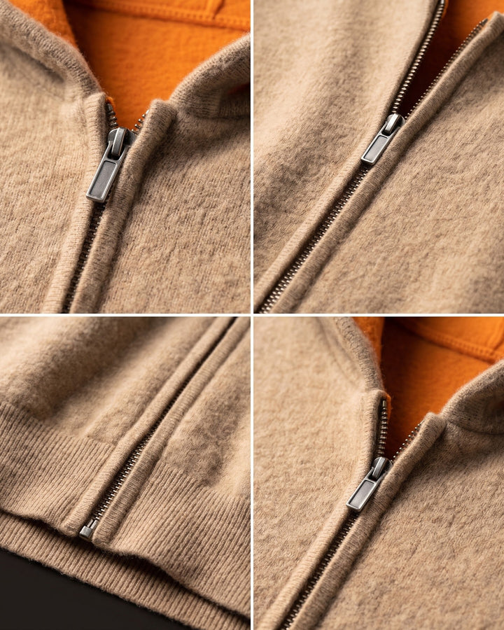 Vincenzo Reversible Cashmere Zip Hoodie