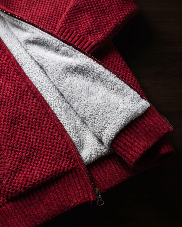 Ricardo Fleece-Lined Hooded Knit Cardigan