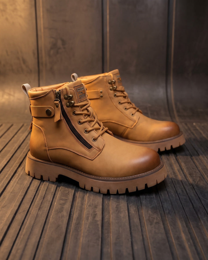 Nico Faux Leather Combat Boots
