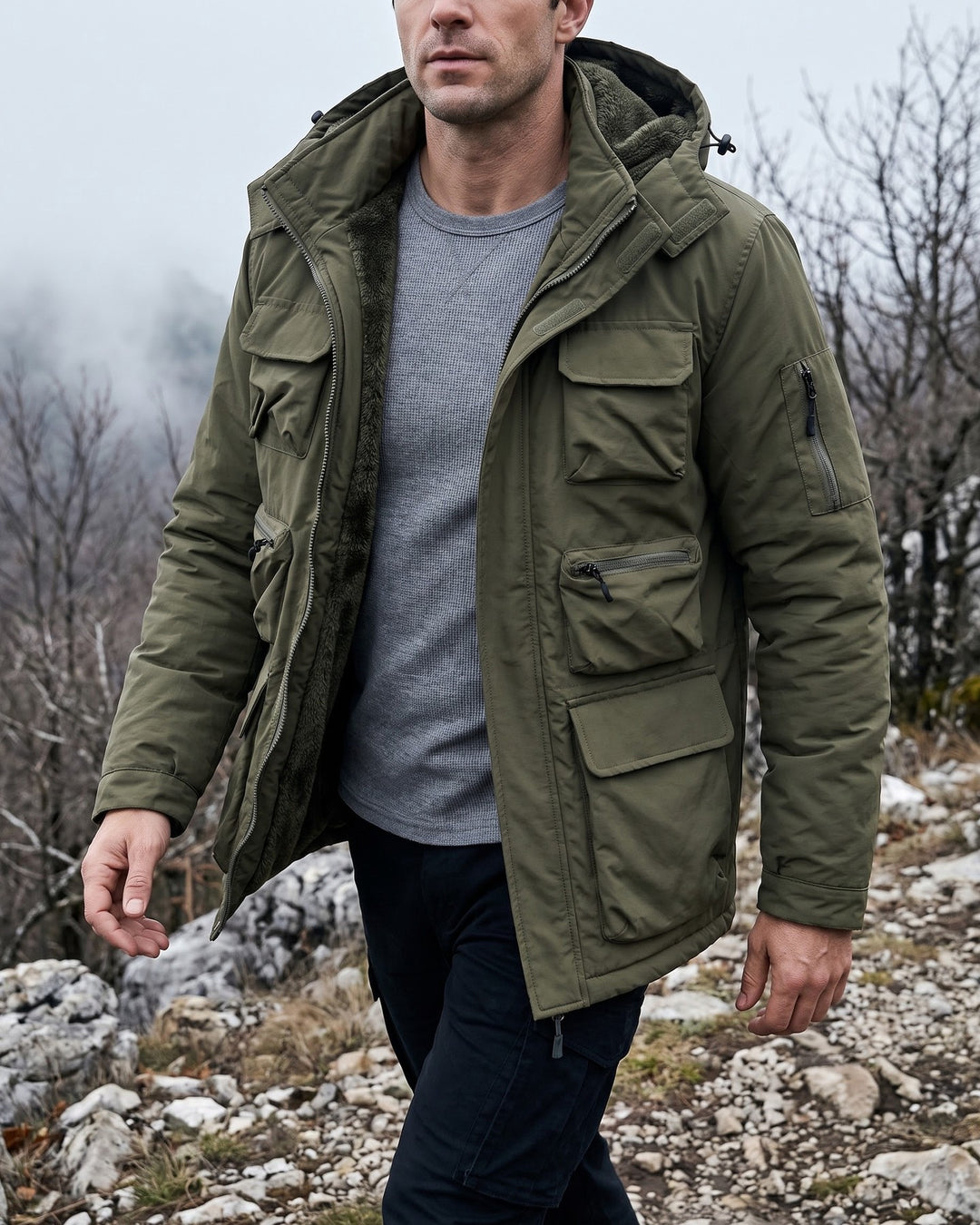 Fulvio Fleece-Lined Hooded Jacket
