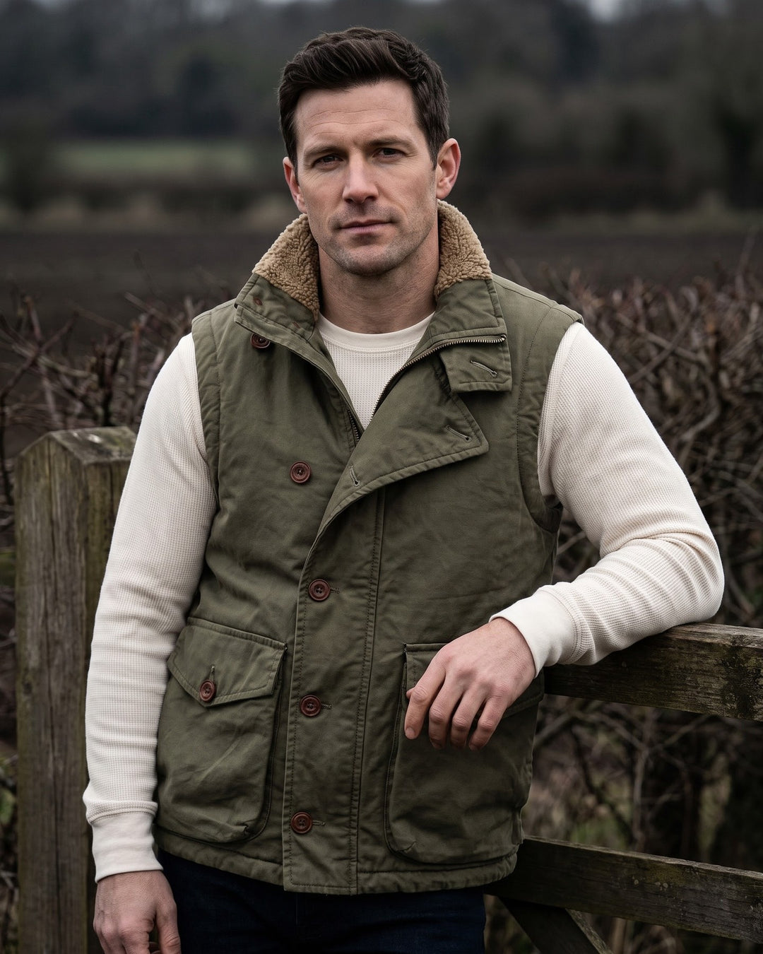 Lorenzo Cotton Sherpa-Lined Vest