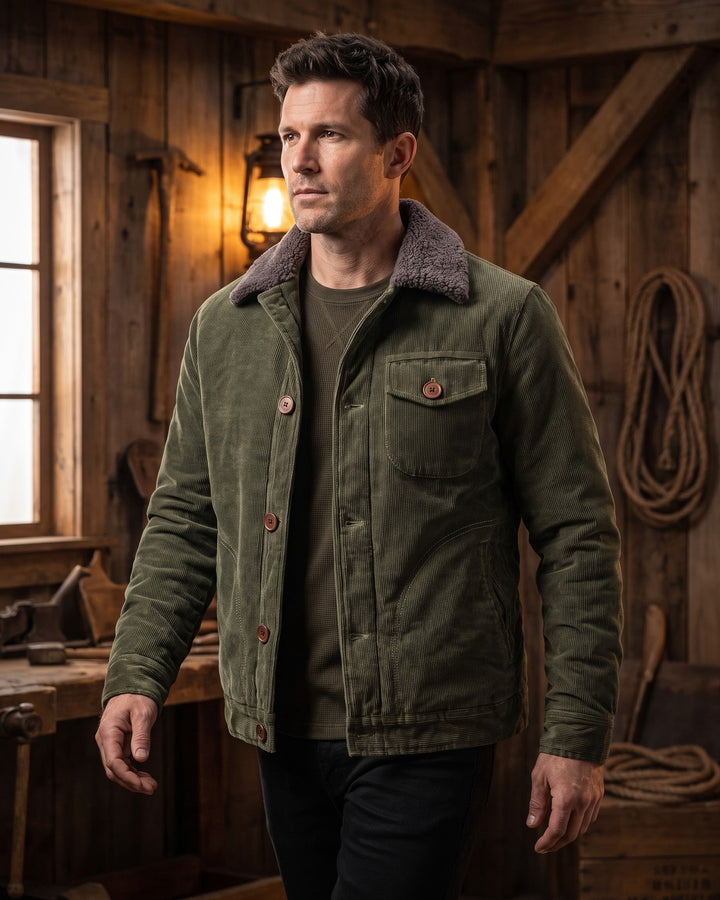 Ludovico Corduroy Sherpa-Collar Jacket