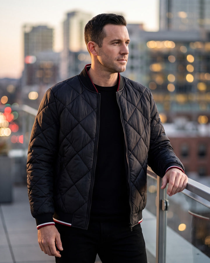 Demetrio Quilted Bomber Jacket