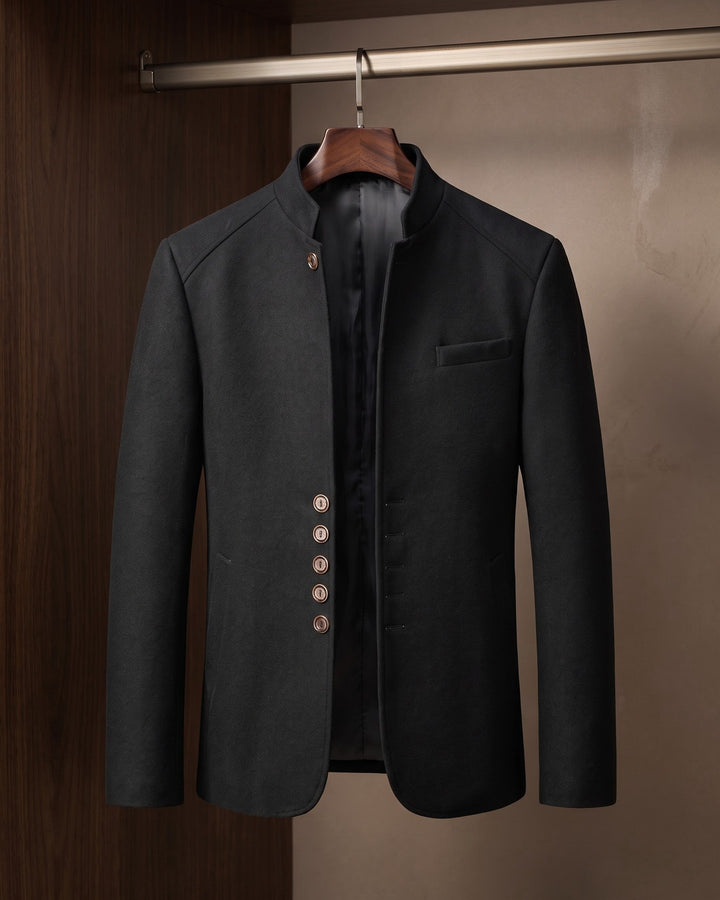 Valerio Wool Mandarin Collar Blazer
