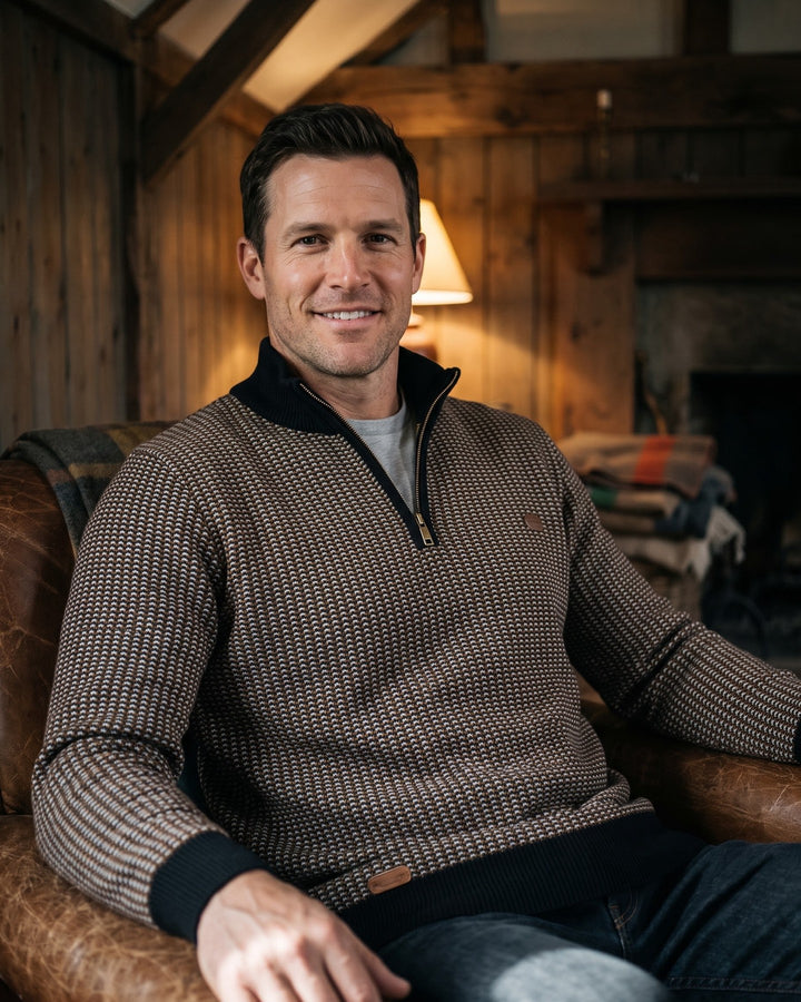 Lucio Cotton Quarter-Zip Sweater