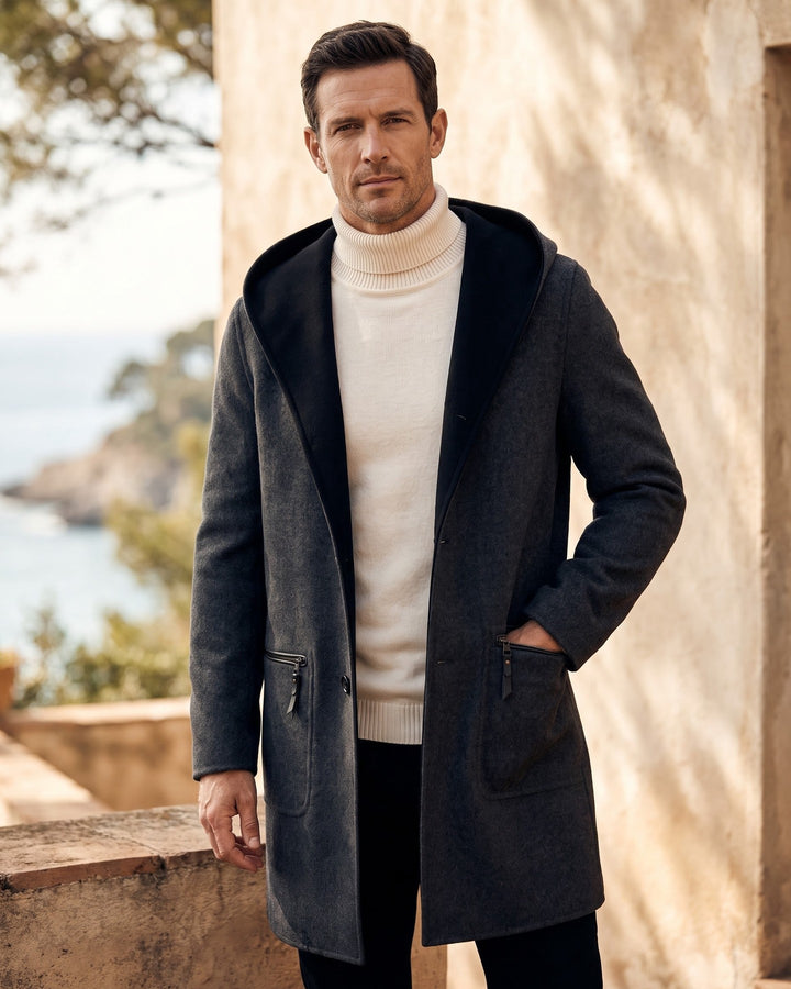 Edoardo Reversible Wool Hooded Coat