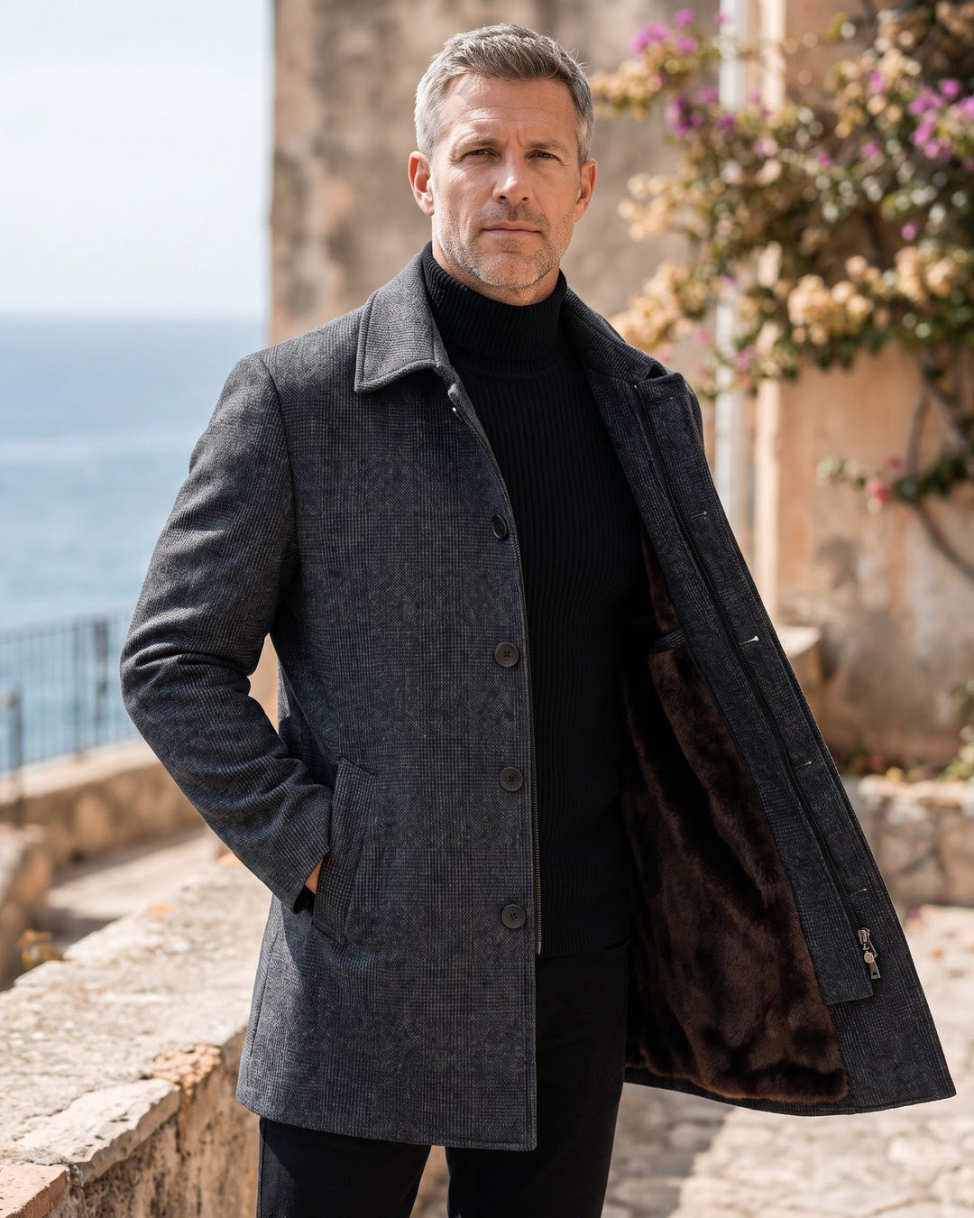 Ivo Wool Fur-Lined Overcoat