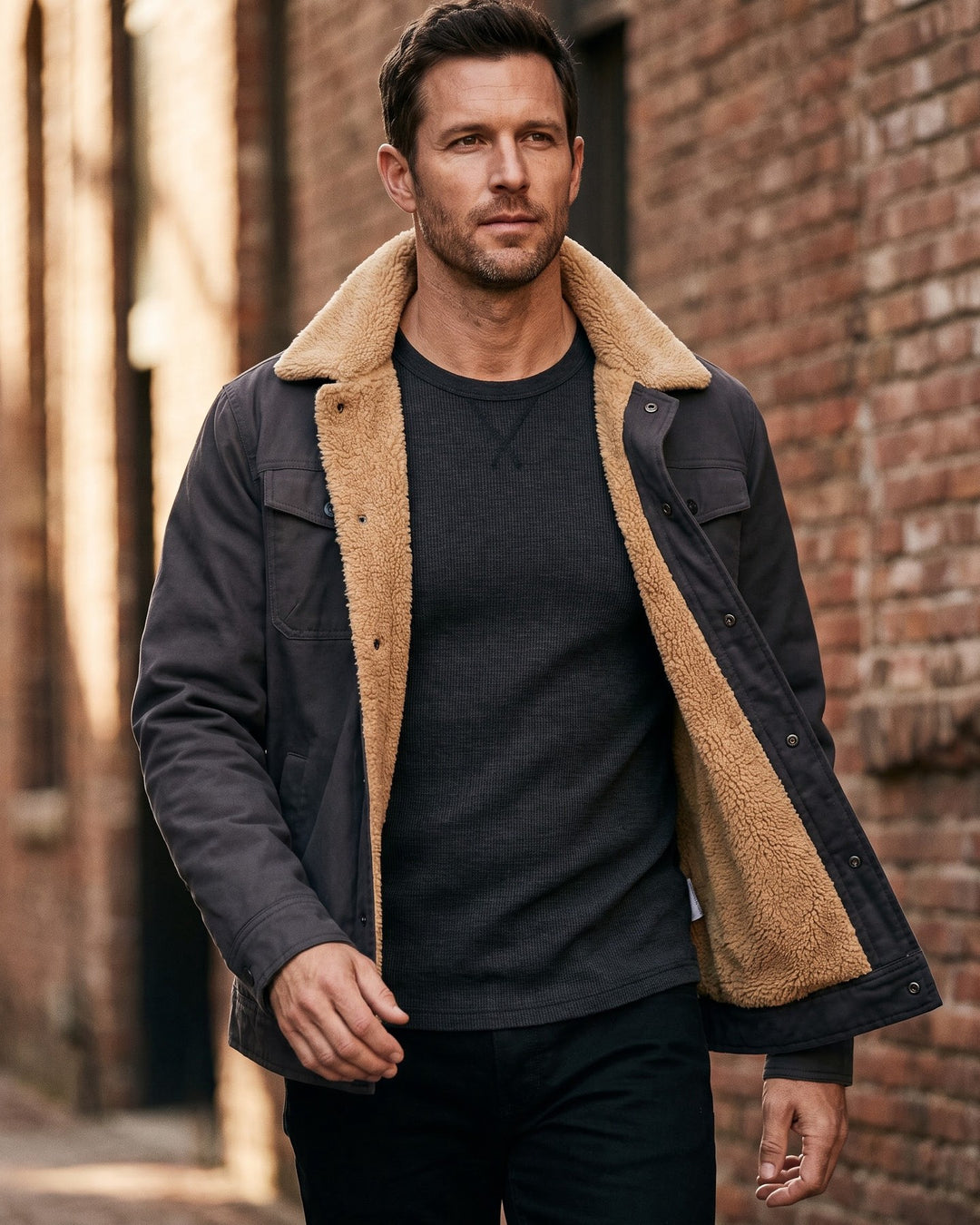 Silvio Cotton Sherpa-Lined Jacket