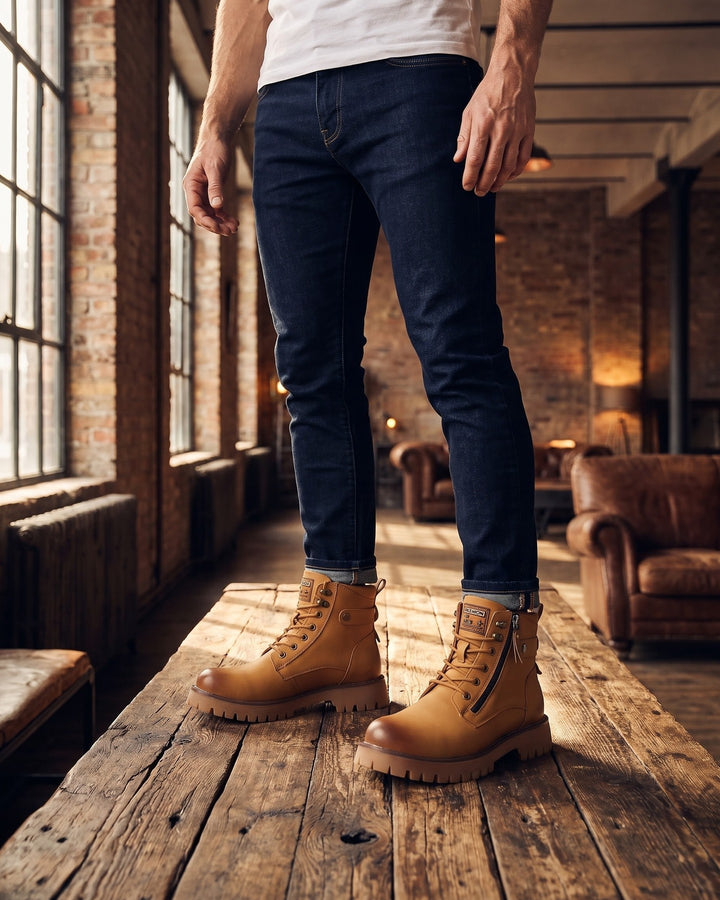 Nico Faux Leather Combat Boots