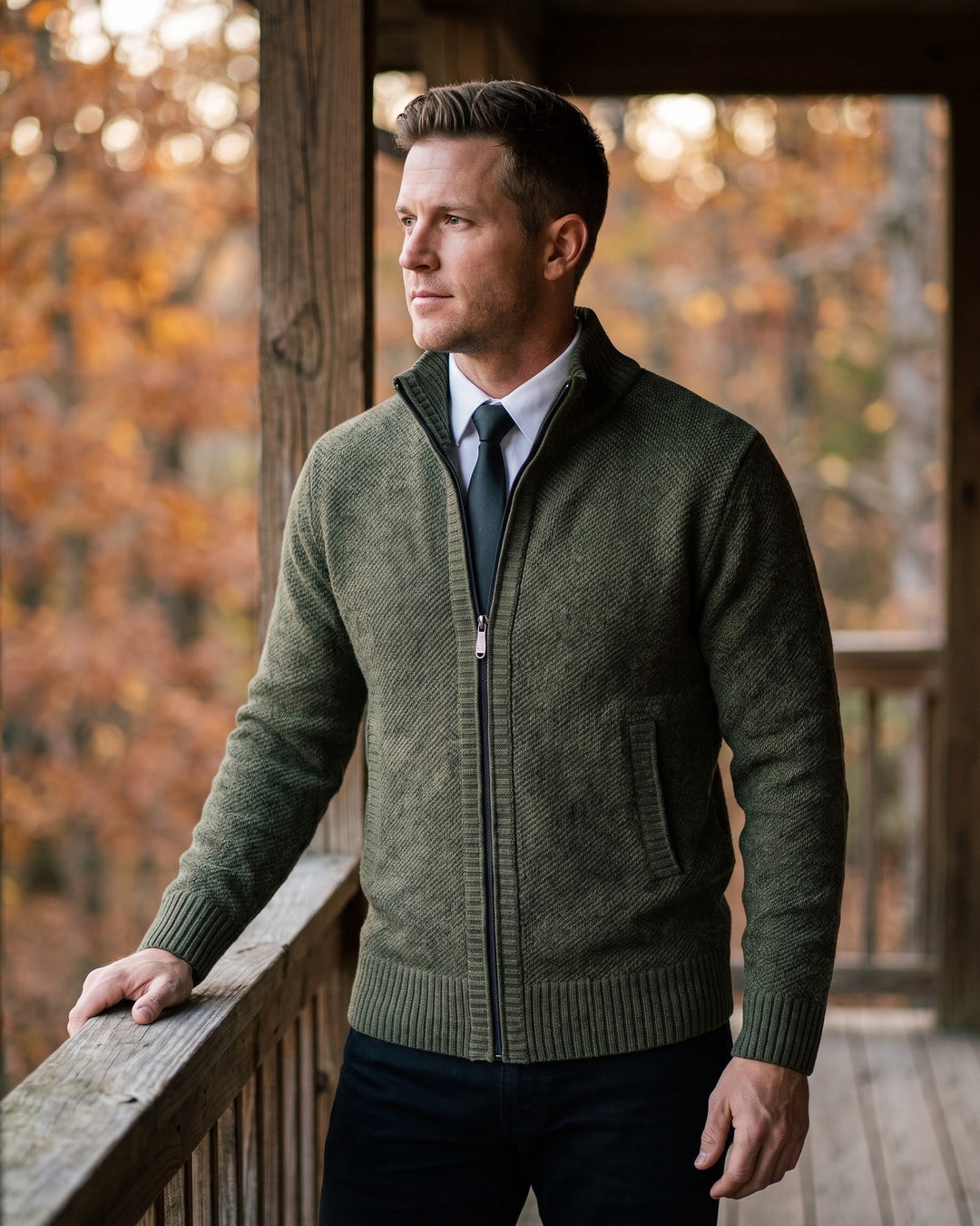 Giulio Cotton Blend Zip-Up Cardigan