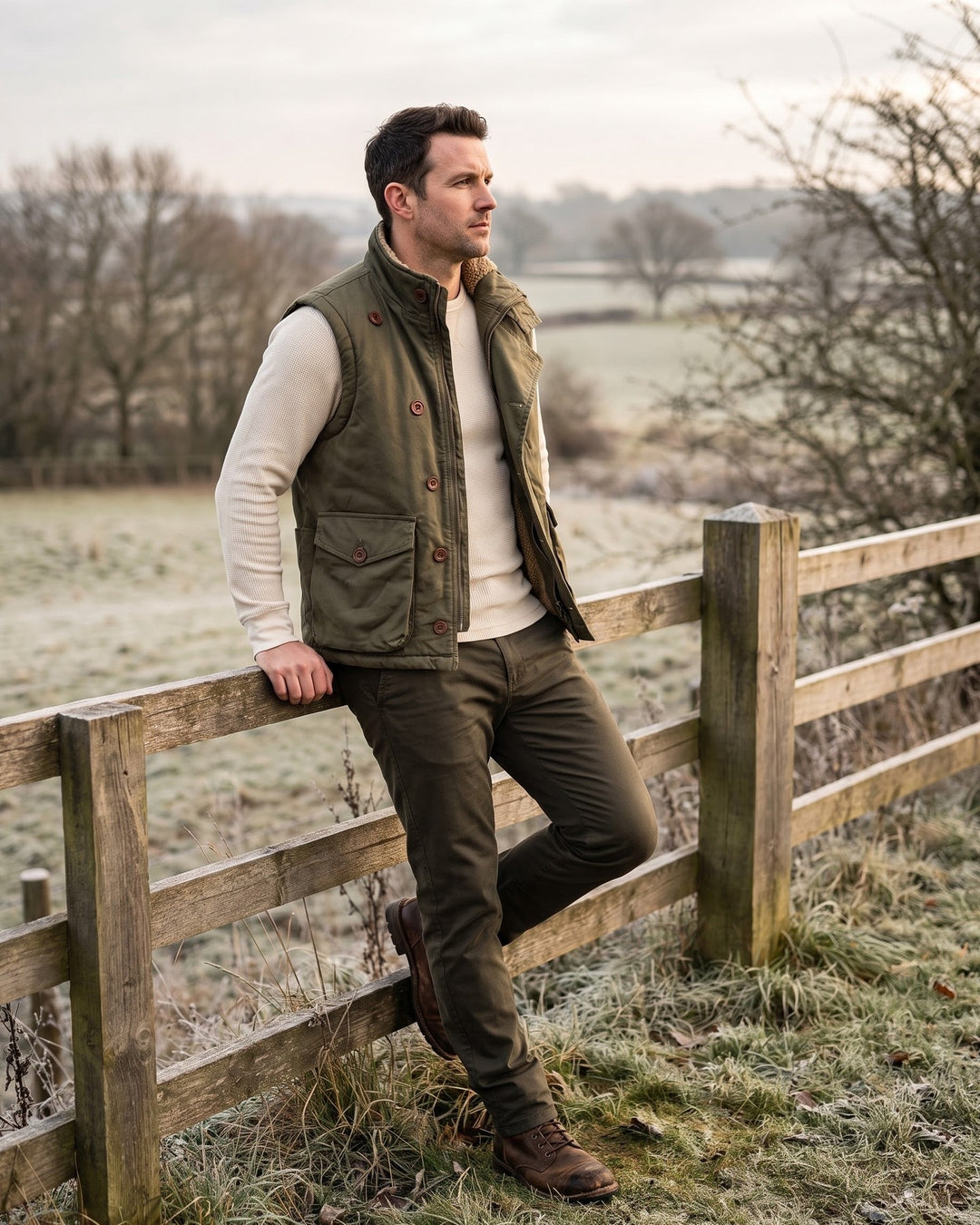 Lorenzo Cotton Sherpa-Lined Vest