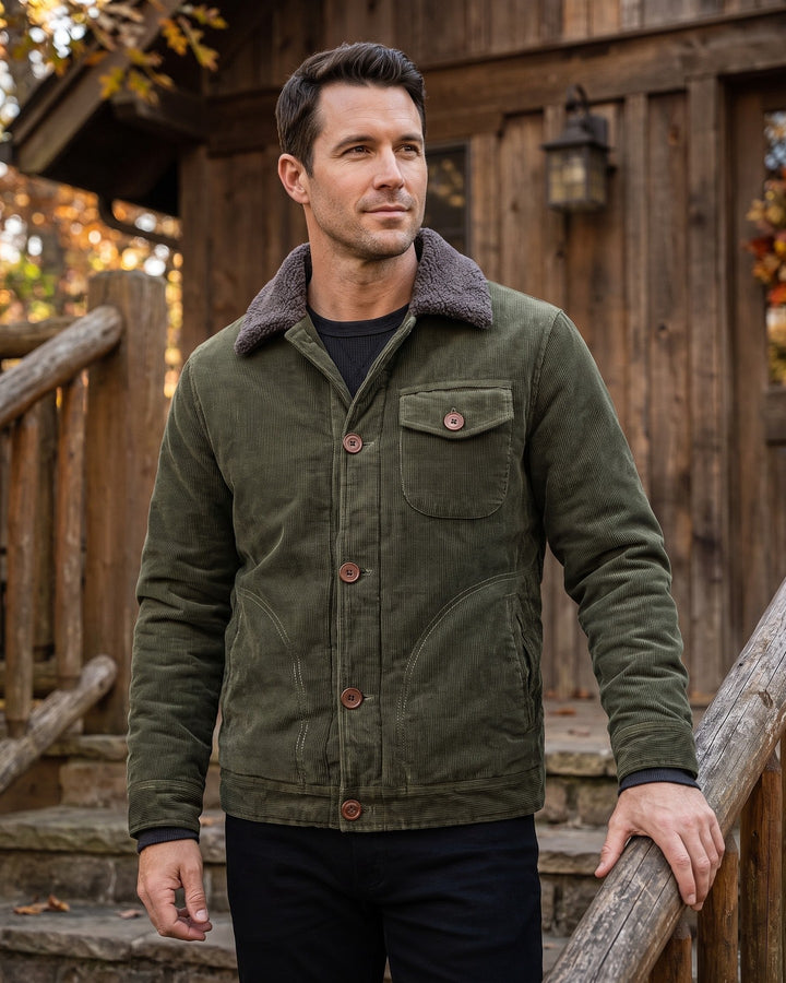 Ludovico Corduroy Sherpa-Collar Jacket