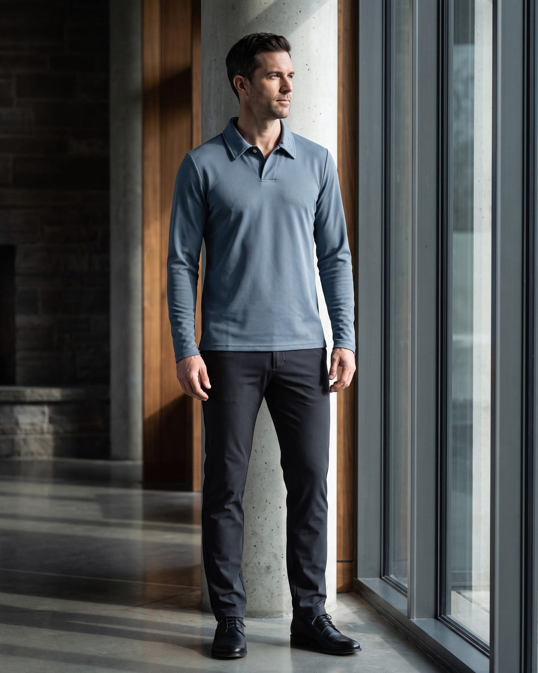 Federico Long-Sleeve Piqué Polo