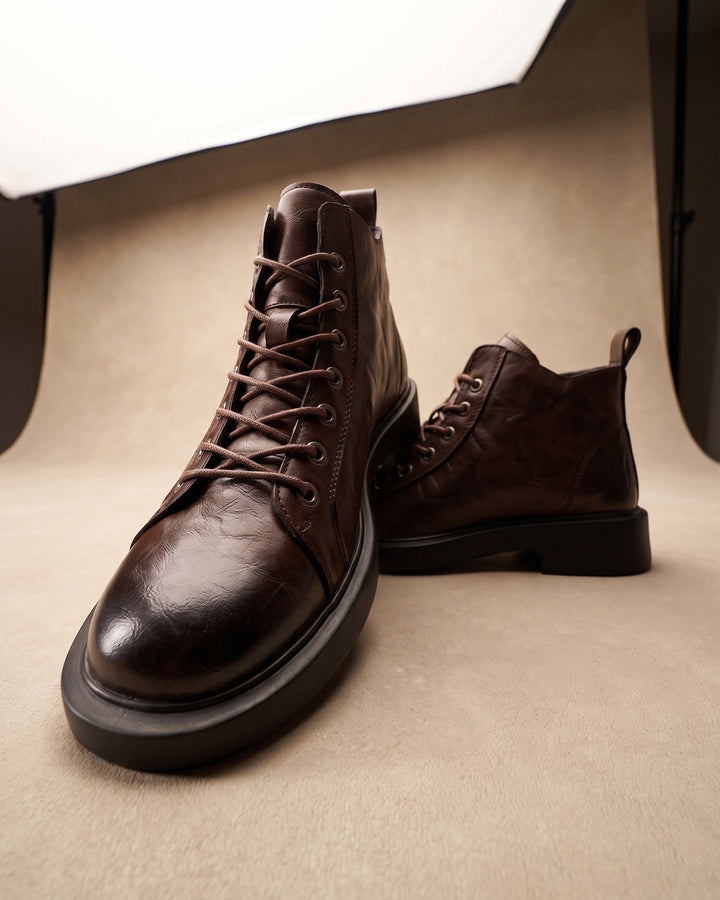 Rocco Faux Leather Ankle Boots