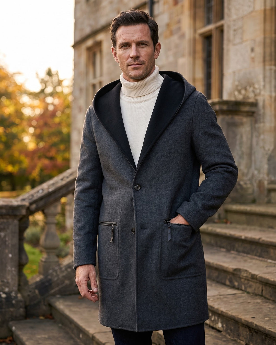 Edoardo Reversible Wool Hooded Coat