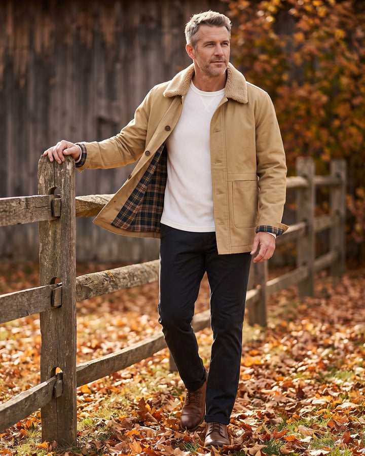 Renzo Cotton Sherpa-Collar Jacket