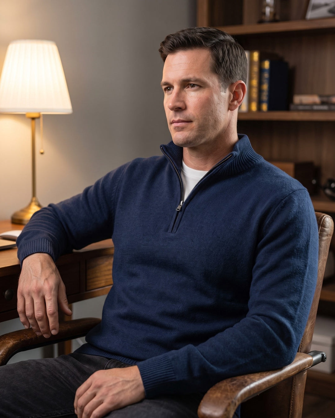 Silvano Cotton Quarter-Zip Sweater