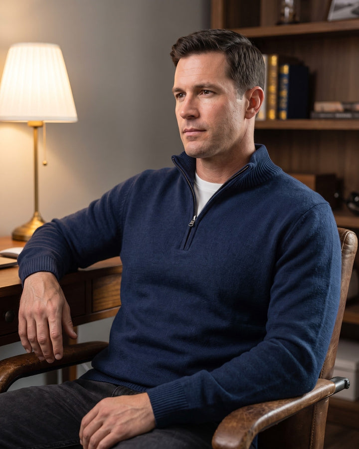 Silvano Cotton Quarter-Zip Sweater