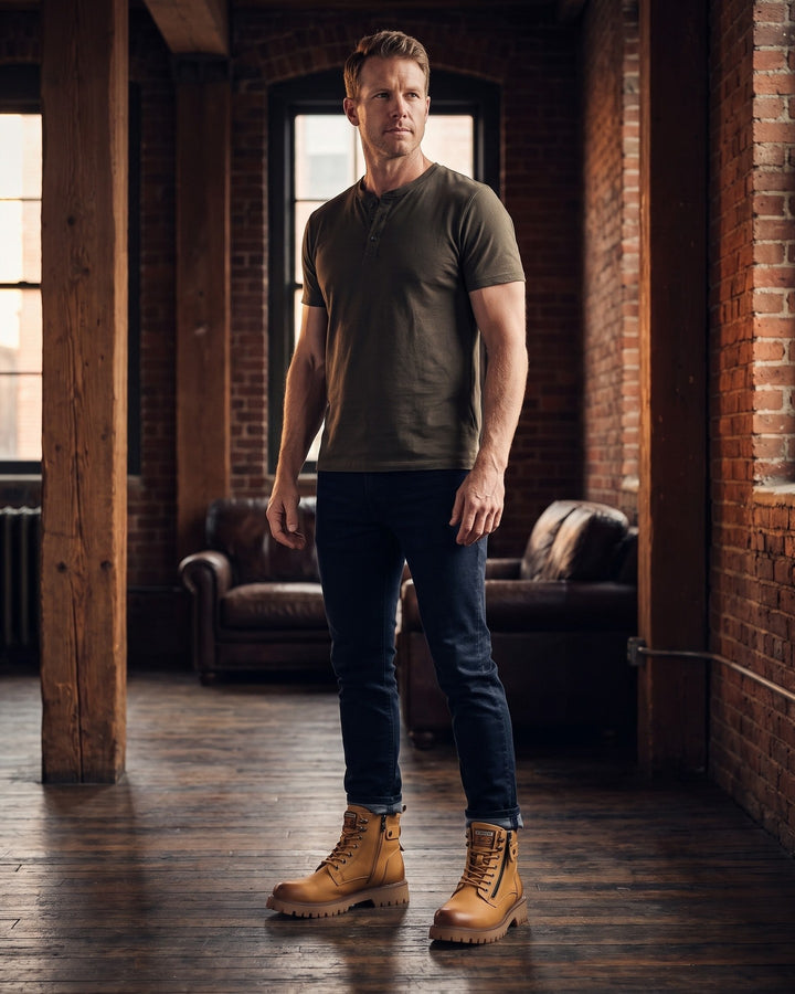 Nico Faux Leather Combat Boots
