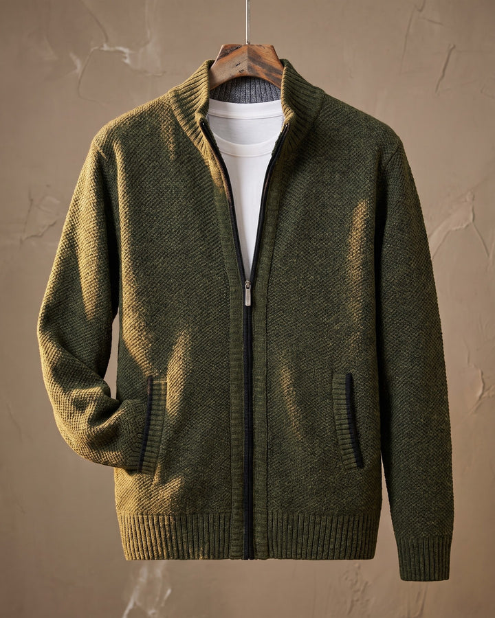 Giulio Cotton Blend Zip-Up Cardigan