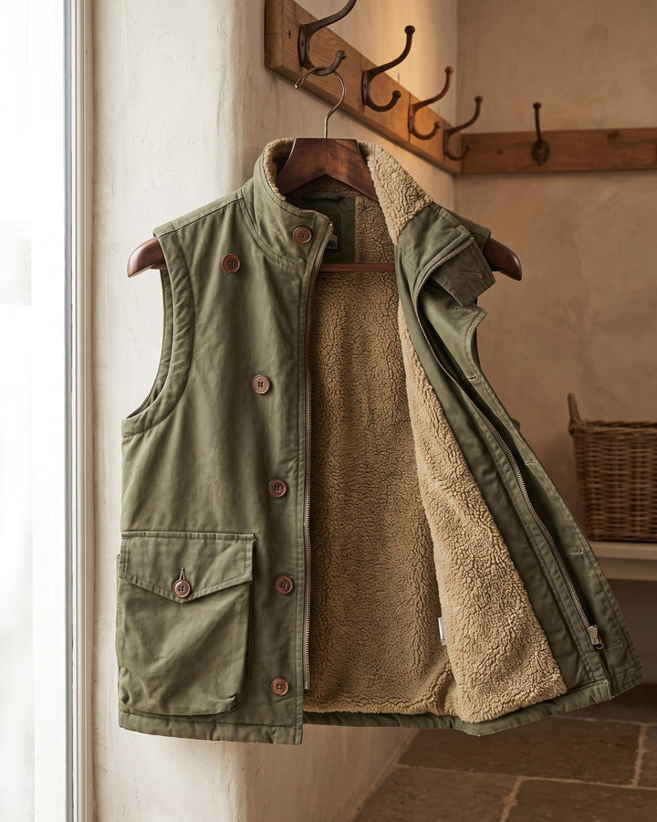 Lorenzo Cotton Sherpa-Lined Vest