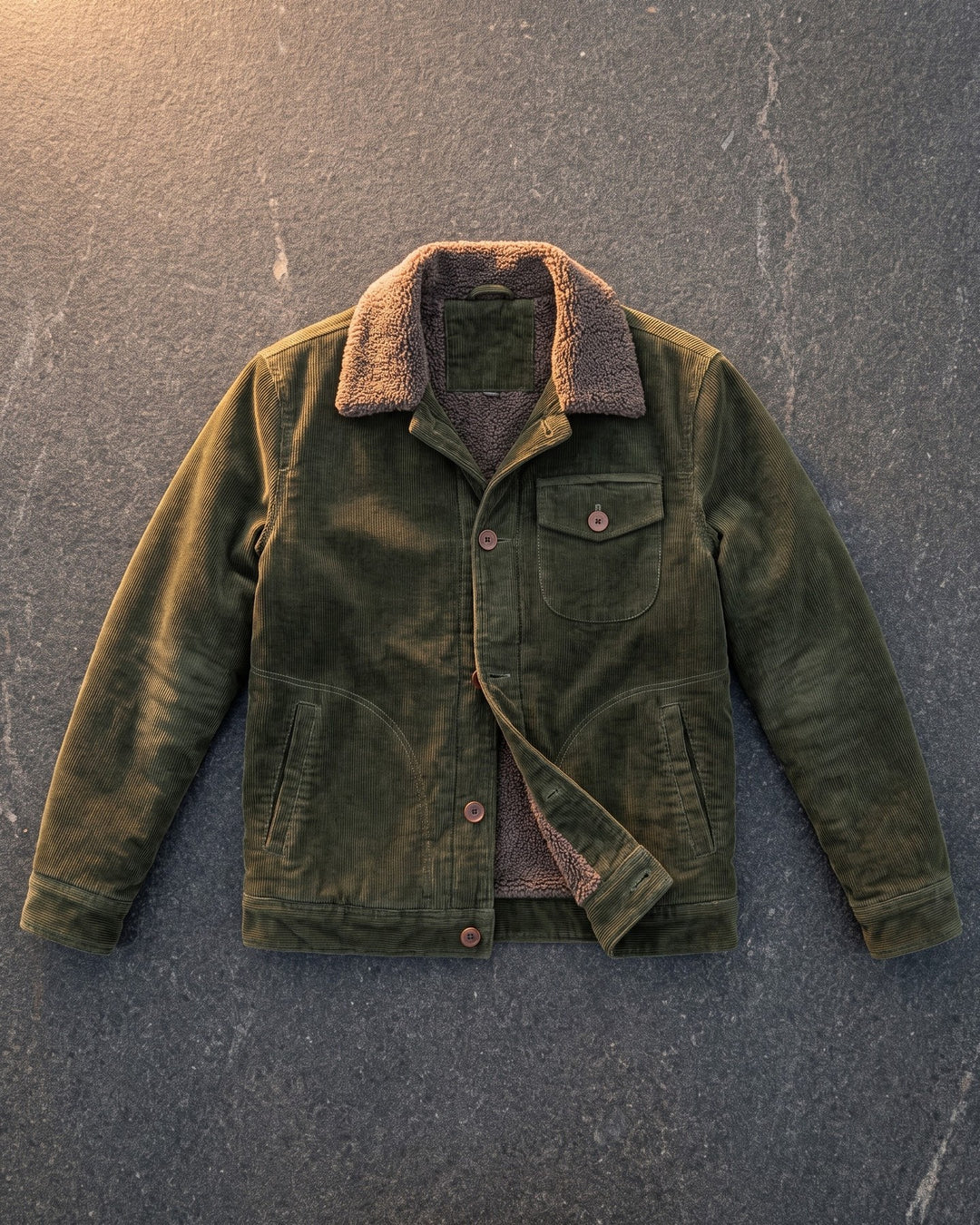 Ludovico Corduroy Sherpa-Collar Jacket