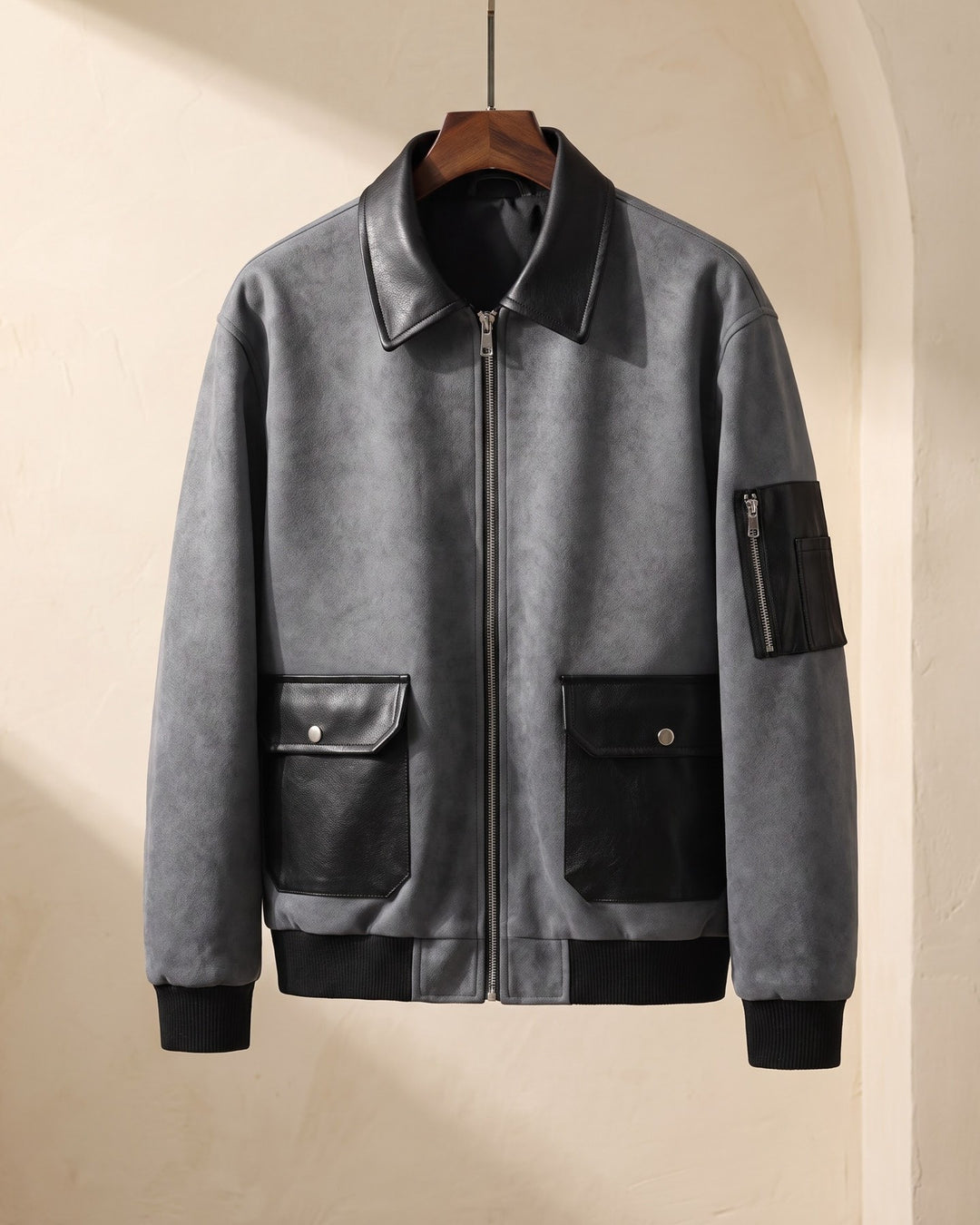 Moreno Suede-Look Bomber Jacket
