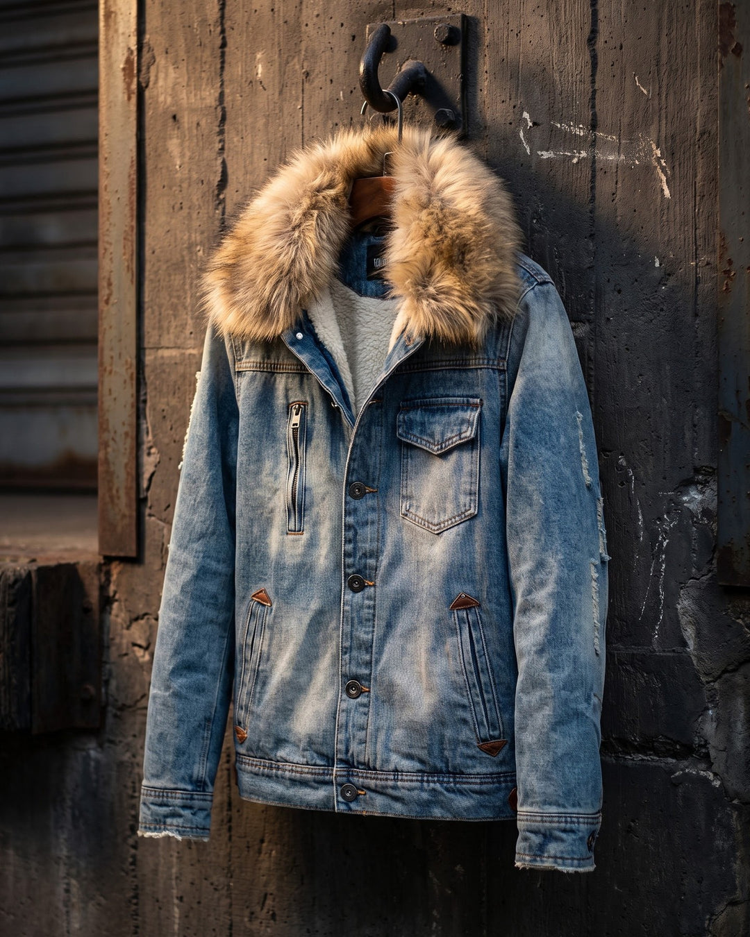 Bruno Denim Fur-Trim Jacket
