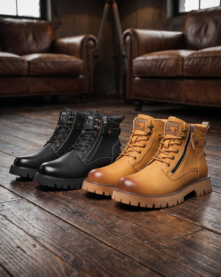 Nico Faux Leather Combat Boots