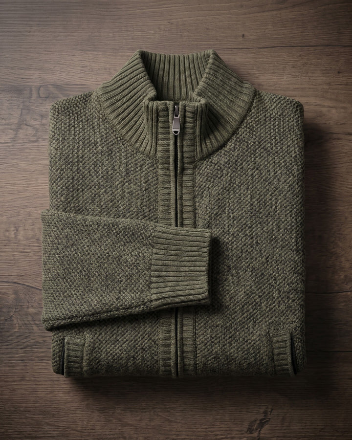Giulio Cotton Blend Zip-Up Cardigan