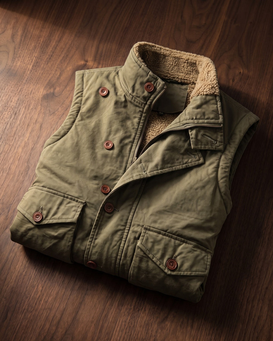 Lorenzo Cotton Sherpa-Lined Vest