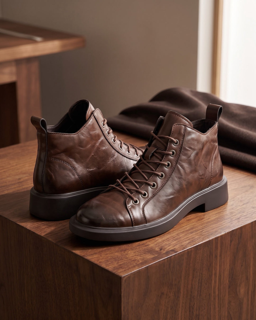 Rocco Faux Leather Ankle Boots