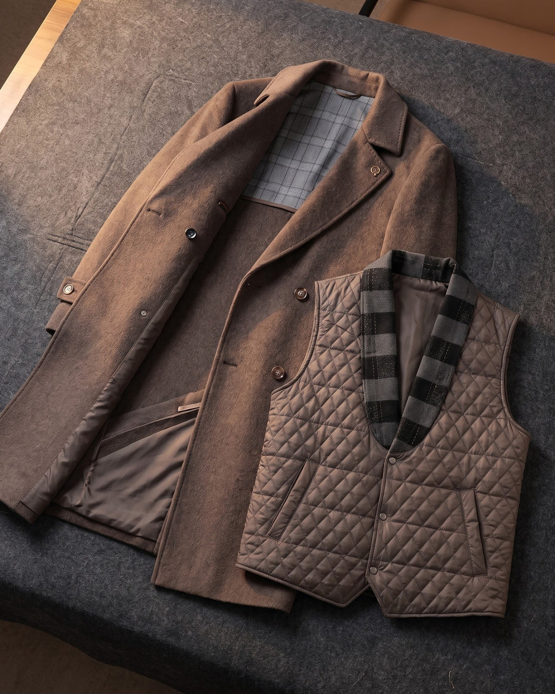 Roman Cashmere Layered Coat