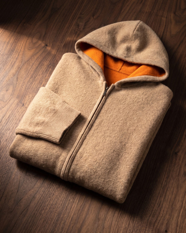 Vincenzo Reversible Cashmere Zip Hoodie