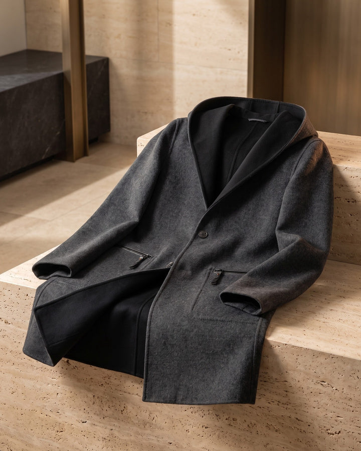Edoardo Reversible Wool Hooded Coat