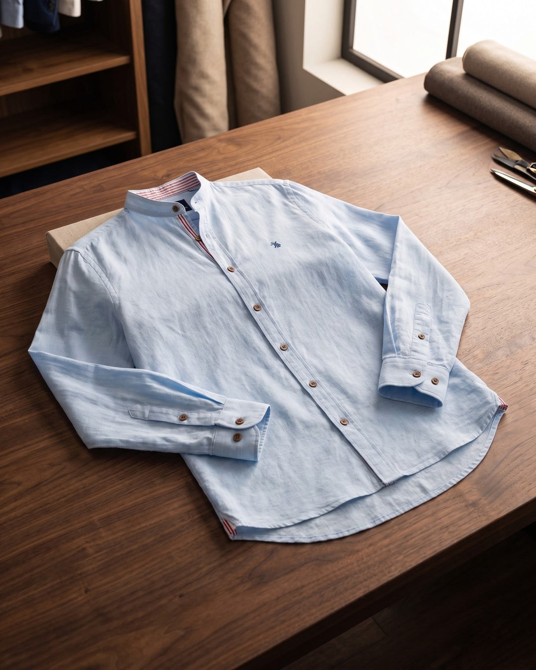 Ramiro Cotton Mandarin Collar Shirt