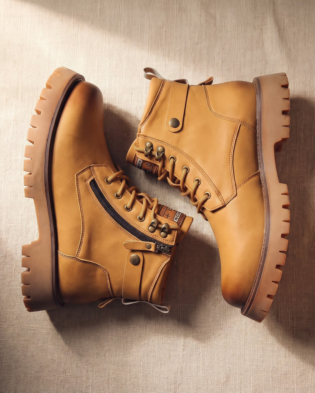 Nico Faux Leather Combat Boots