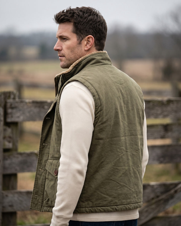 Lorenzo Cotton Sherpa-Lined Vest