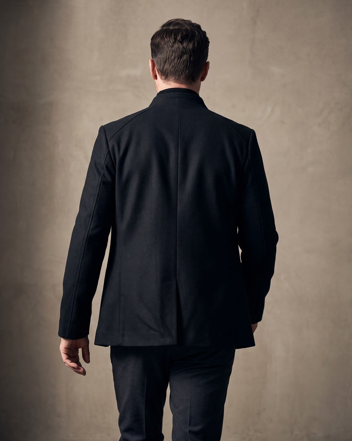 Valerio Wool Mandarin Collar Blazer
